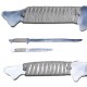 Machette Espada Y Daga Trainer aluminium personnalisé à manche paracorde tressage croisé en X couleur unie
