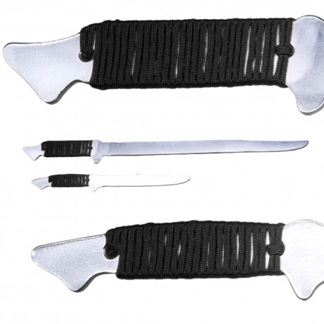 Machette Kris aluminium personnalisé à manche paracorde tressage croisé