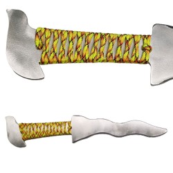 Couteau Kris aluminium personnalisé à manche paracorde tressage croisé en X Multi couleurs