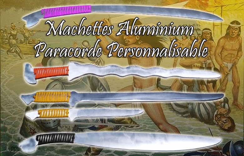 Machettes Aluminium à manches Paracorde personnalisable d'entraînement Kali Escrima