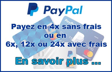 Payez par Carte Bancaire ou avec PayPal en 4, 6, 12 ou 24 fois